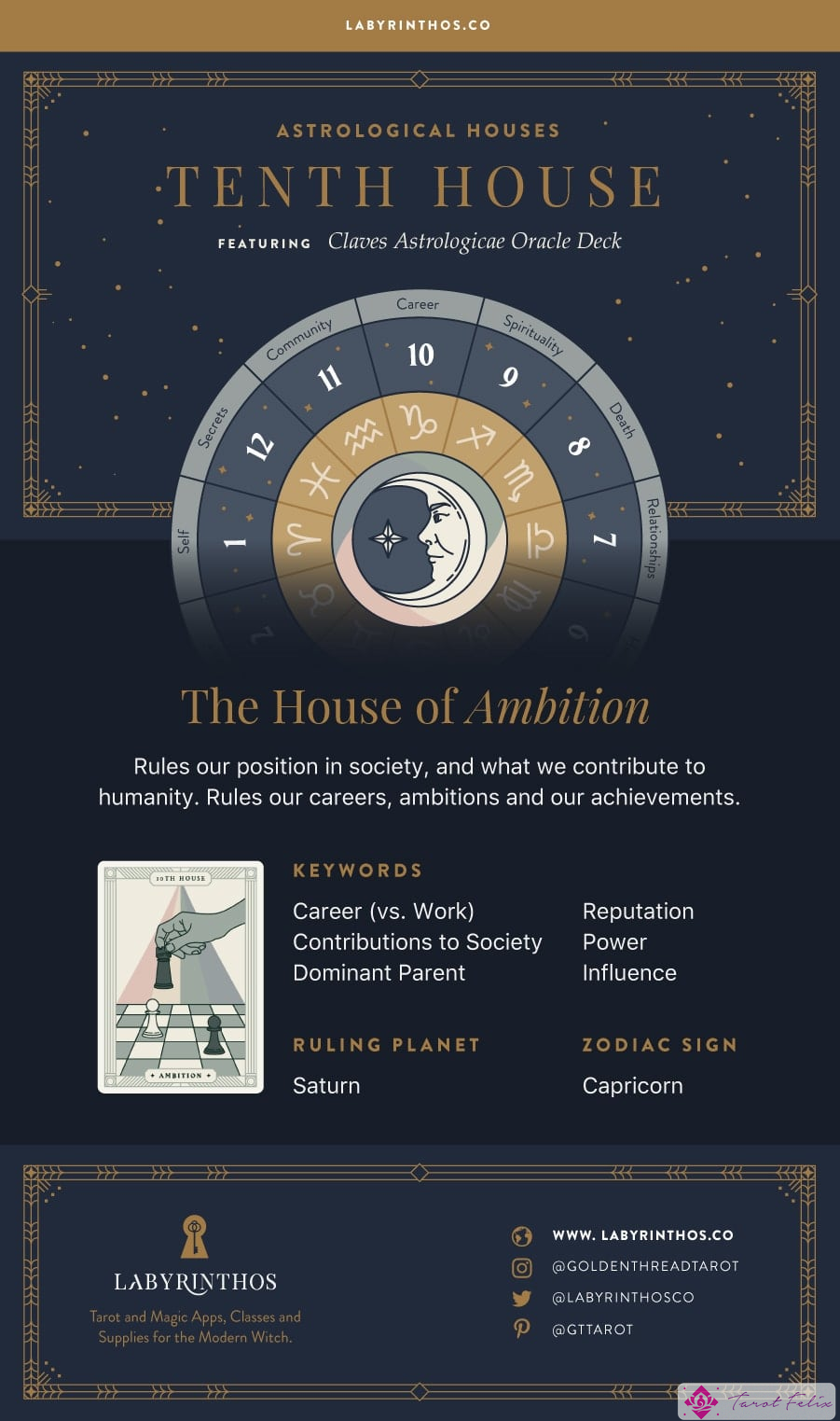 La Décima Casa: La Casa de la Ambición - Infografía de las 12 Casas de la Astrología