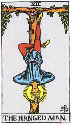 Significado del hombre ahorcado - Representación original del Tarot Rider Waite