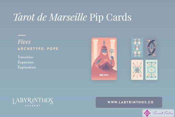 Los Arcanos Menores del Tarot de Marsella: Un Sistema para Entender las Cartas Pip - El Papa o Hierofante y los Cinco
