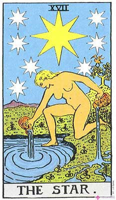 El significado de la estrella: representación original del tarot Rider Waite