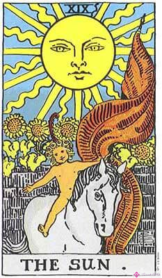 El significado del sol - Representación original del Tarot Rider Waite