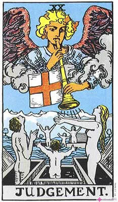 Significado del juicio: representación original del tarot Rider Waite