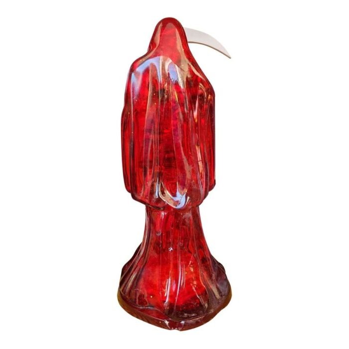 Santa Muerte Roja Transparente 30cm +libro Sanación Y Salud