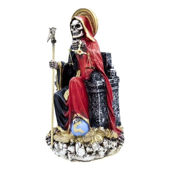 Santa Muerte Reversible Suprema Trono 30 Cm Curada + Libro