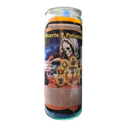 Veladora Santa Muerte 7 Potencias Parafina Aroma Siete Color