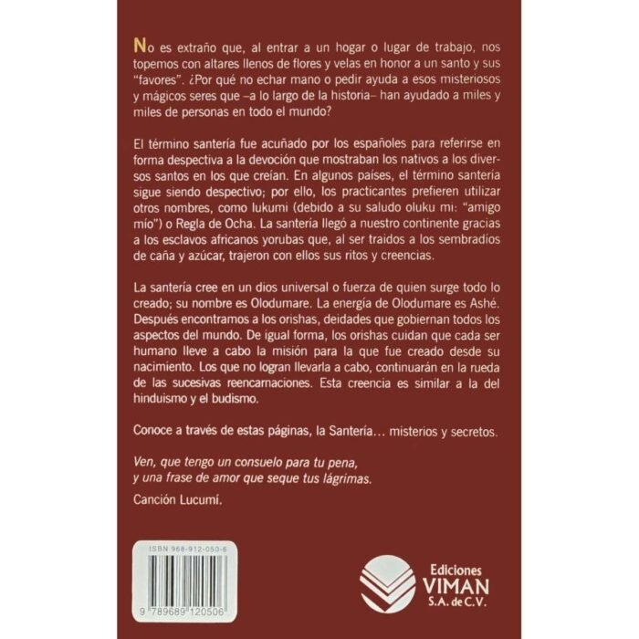 Libro Santería Misterios Y Secretos Rituales Esotericos