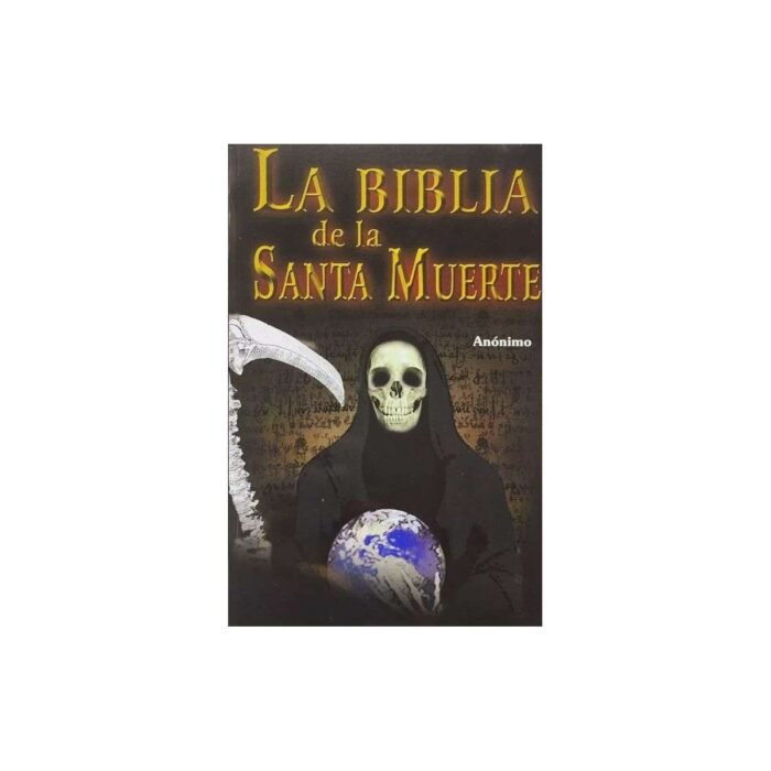 Santa Muerte Vestida Blanca Con Negro 15 Cm Curada+libro