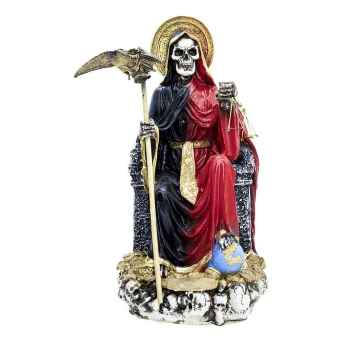 Santa Muerte Reversible Suprema Trono 30 Cm Curada + Libro