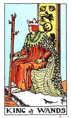 Significado del Rey de Bastos - Representación original del Tarot Rider Waite