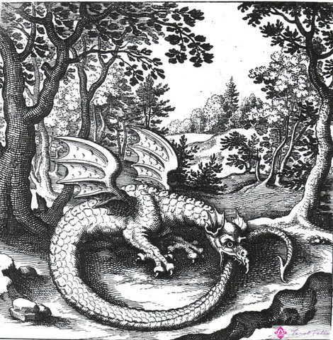 El Ouroboros tal como aparece en el trabajo de Lucas Jennis para un tratado alquímico