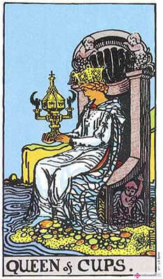 Significado de la Reina de Copas - Representación original del Tarot Rider Waite