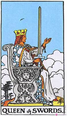 Significado de la Reina de Espadas - Representación original del Tarot Rider Waite