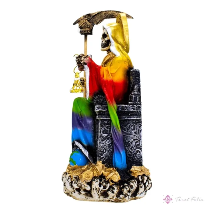 Estatua Santa Muerte 7 Potencias 30cm + Libro de Protección - Tarot Felix