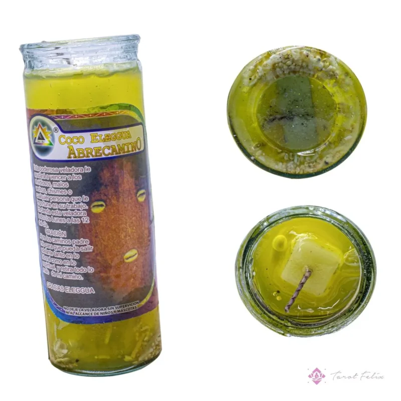 Pack 20 Veladoras Gel Coco Elegua: Abrecaminos y Éxito | Ritual Preparado