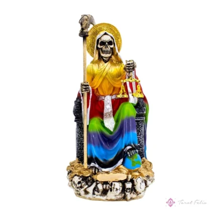 Estatua Santa Muerte 7 Potencias 30cm + Libro de Protección - Tarot Felix